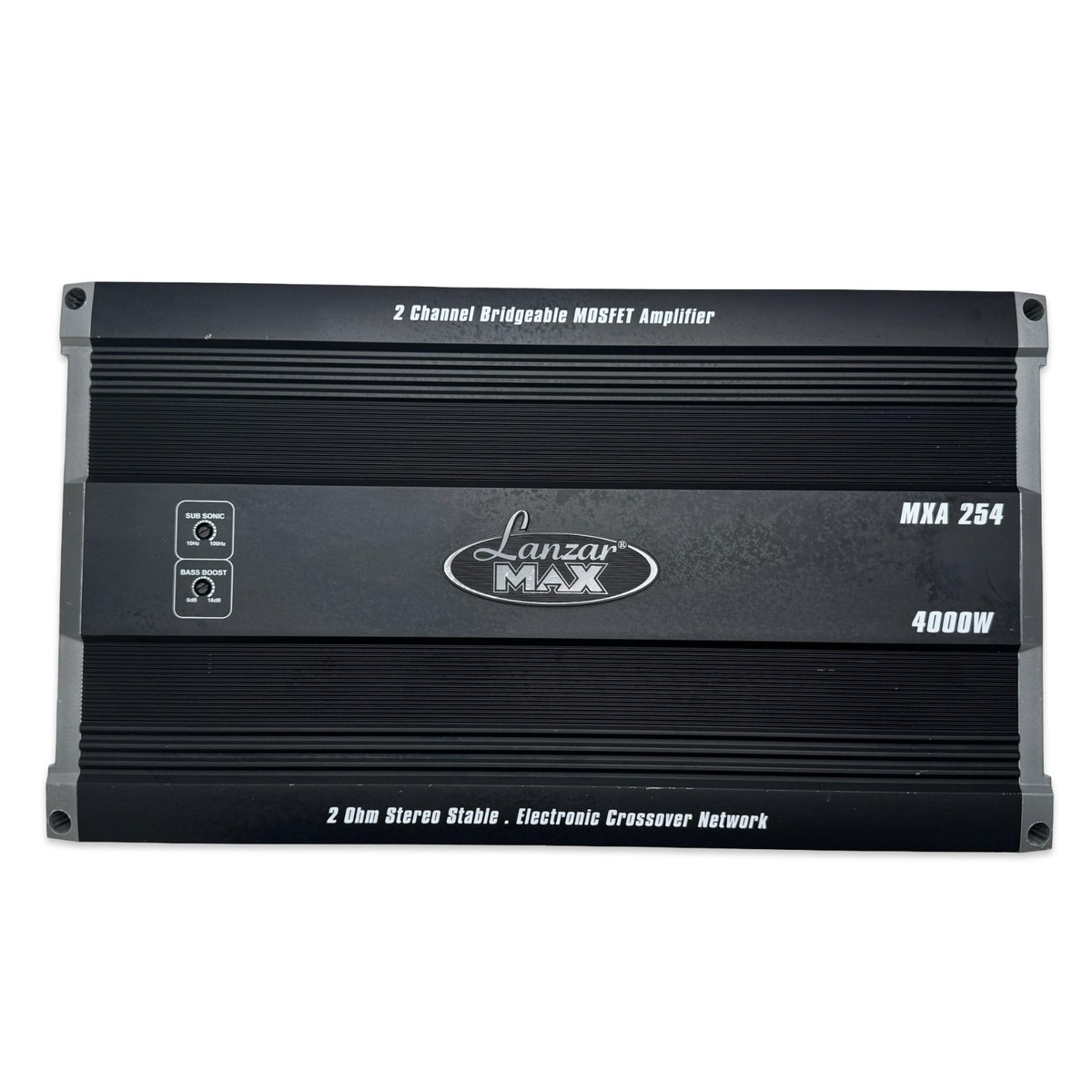 Lanzar MAX MXA 254 Car Amplifier 4000W 2-Channel Bridgeable MOSFET