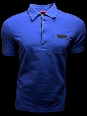PRADA Herren Designer Poloshirt Luxury Stretch Blau Gr.L - Bild 1 von 4