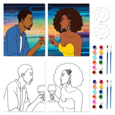 2 Pack Sip and Paint Kit Painting Kit Supplies Canvas Painting Art Painting S...