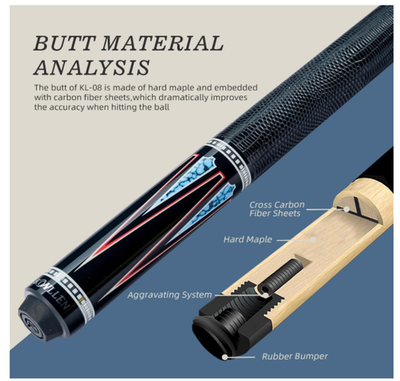 KONLLEN コンラン キュー KL-08 KL-08 Carbon Fiber Pool Cue Stick Professional Billiards Cue