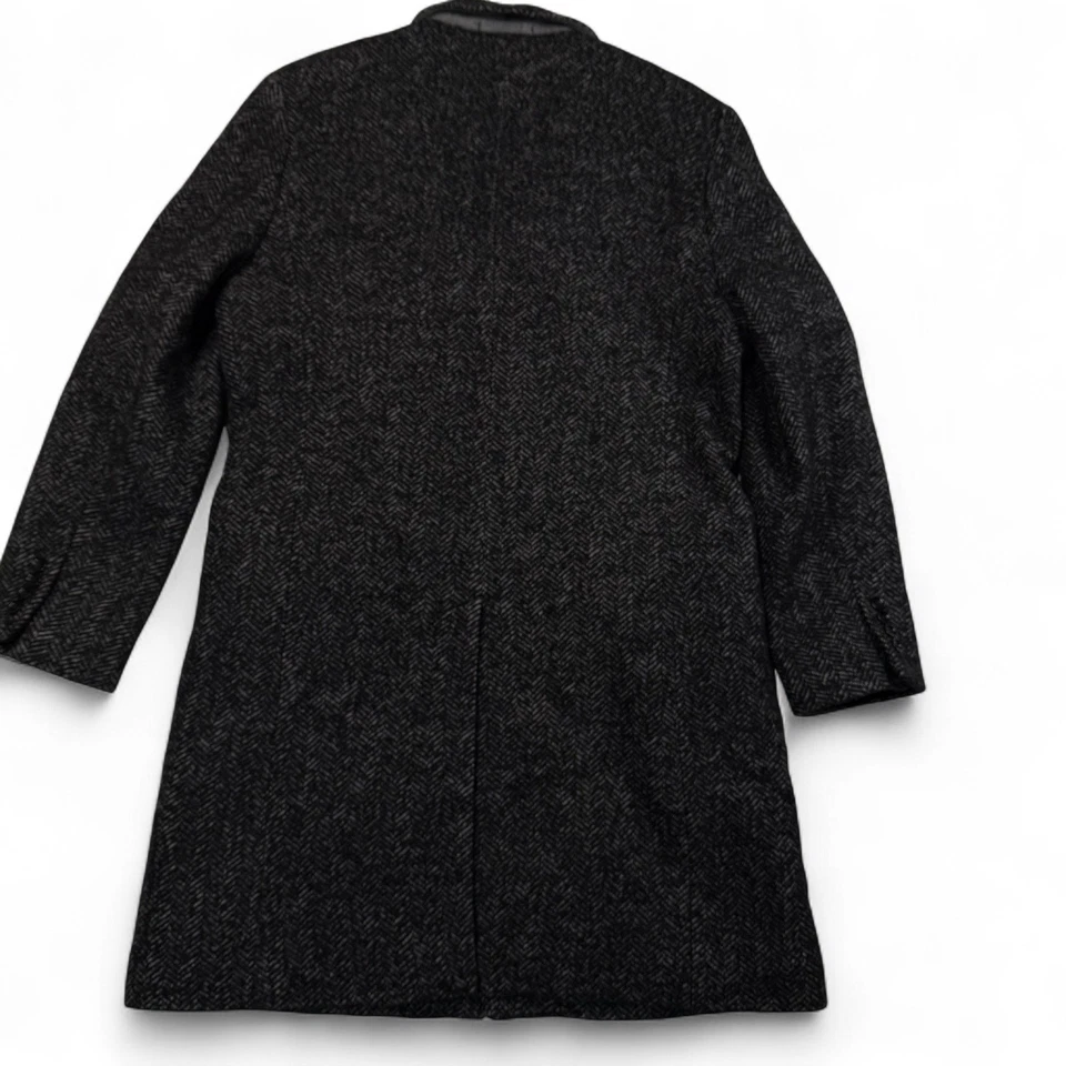 J Crew Mercantile Herringbone Wool Blend Topcoat Mens 42 Charcoal Gray Insulated - Image 3 of 4