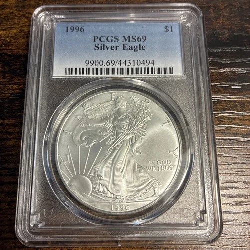1996 $1 American Silver Eagle PCGS MS69 Key Date 1 Oz .999 Eye Appeal KEY-DATE