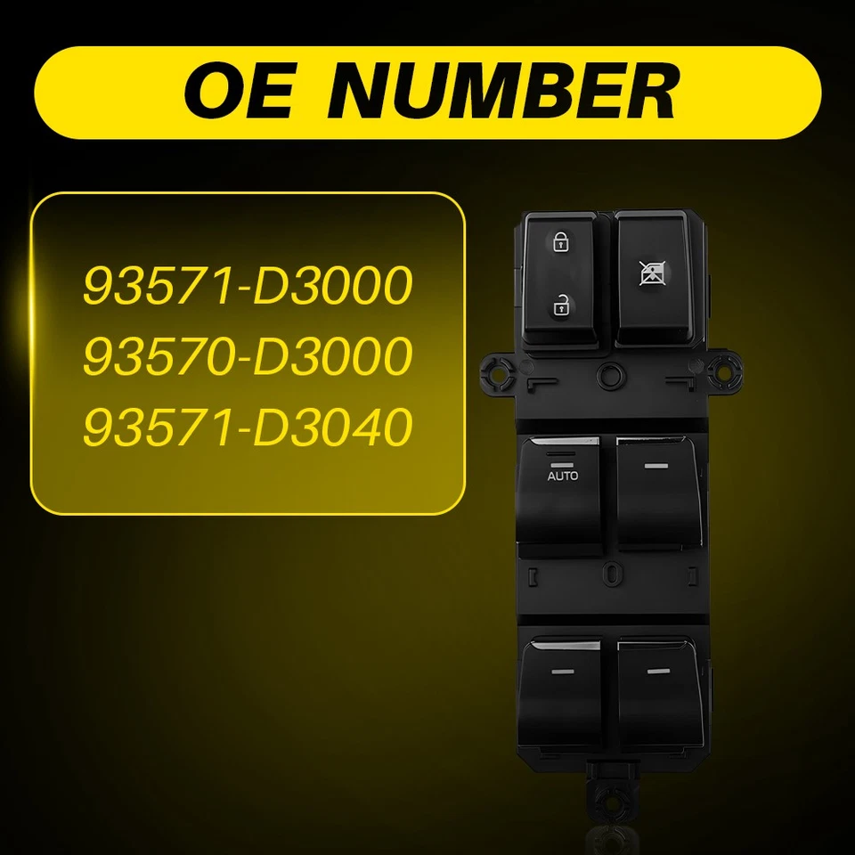 Interruptor maestro de ventana eléctrica de puerta 93571-D3000 LHD para Hyundai 2016-2018 Tucson Foto 3 de 4
