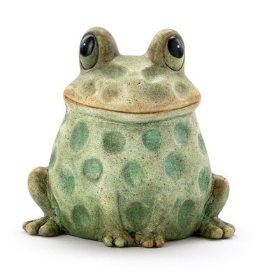 Green Spotted Frog Garden Statue  5 x 3.75 Inch Indoor/Outdoor Figurine