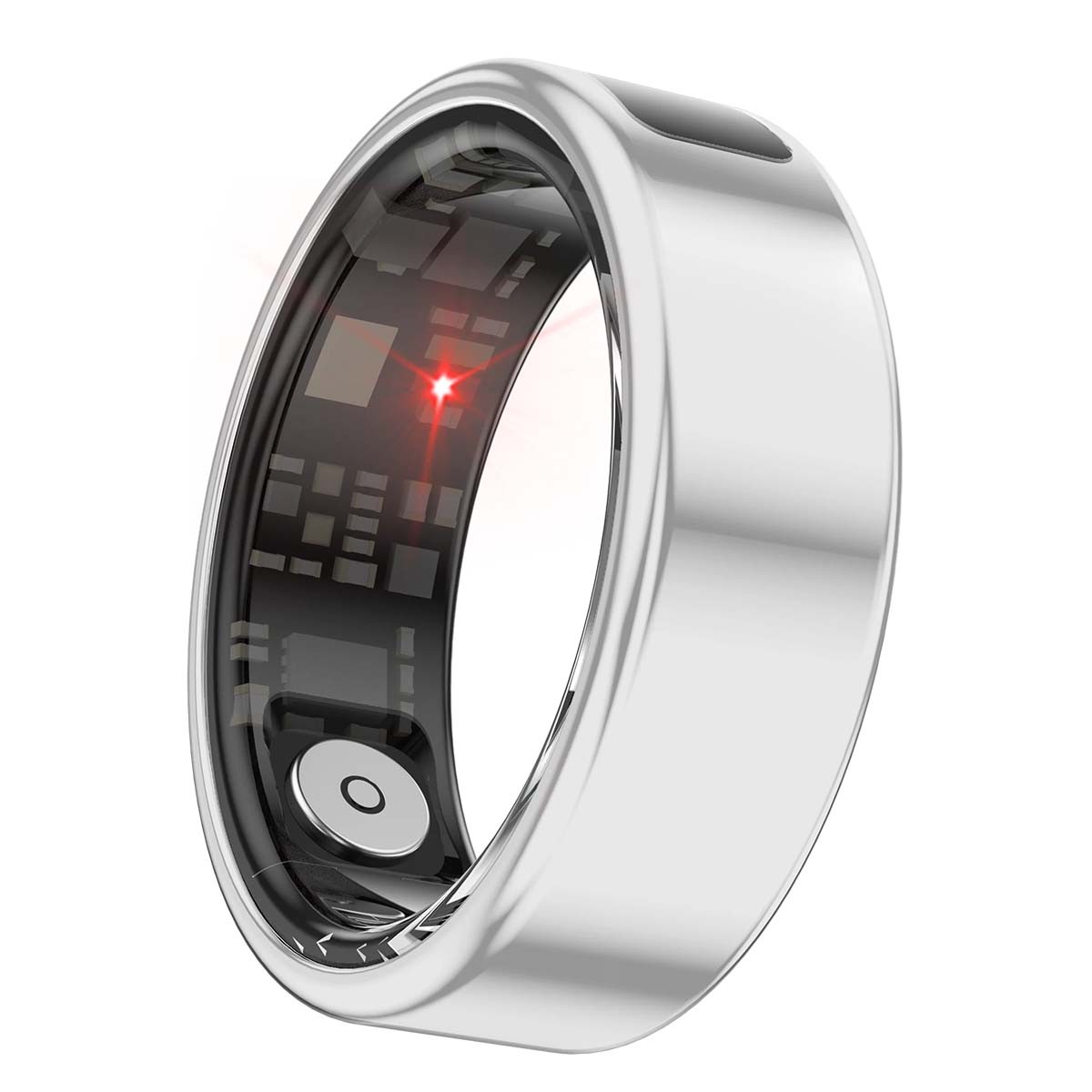 Bague connectée avec écran LED Avizar Saturn taille 8 étui argenté
