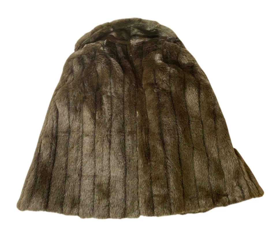 NWT Vintage Komitor Brown Faux Fur Coat Cape Made In USA Medium - Image 2 of 4