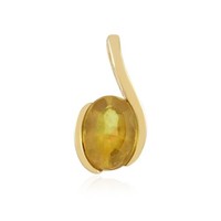 Cavill Gelber Saphir AnhäNger 0,99Ct Oval 925 Silber Damen Schmuck