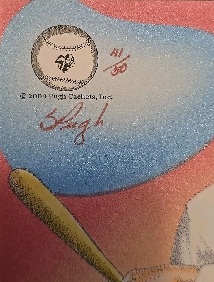 2000 Hand-Painted Pugh Limited Edition #41/50 Signed Cachet Featuring Babe Ruth - Image 2 of 3