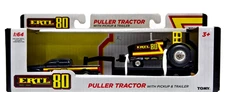 1/64 ERTL 80th Anniversary Pulling Tractor with Pickup Truck & Trailer 16516 New