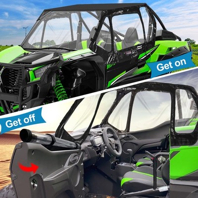 UTV Soft Upper Door Enclosure Window Set For 2020-2026 Kawasaki