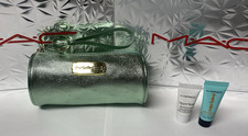 MAC Cosmetics Frosty Green Make-Up Pouch/Bag - 3" Round X6"  2 MAC Samples