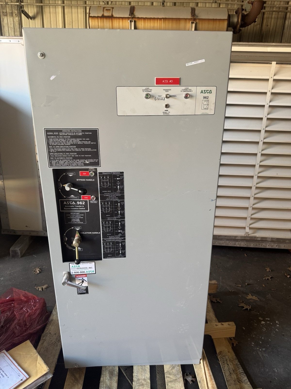 400 amps ASCO 962 Automatic Transfer & Bypass isolation switch 480