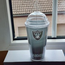 Forever Collectibles Raiders Becher Strohhalm Deckel NFL Fan Tasse 700ml
