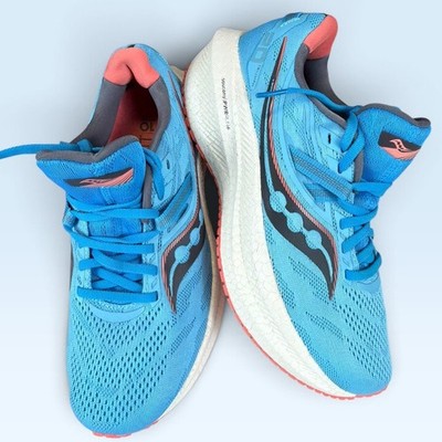 Saucony Triumph 20 Women s Running Shoes Ocean Coral Blue Size 8.5