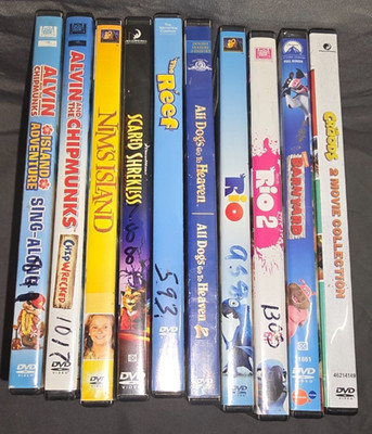 12 Children Movies 10 DVD Collection - Rio, Rio 2, Barnyard, Reef, Nim's Island