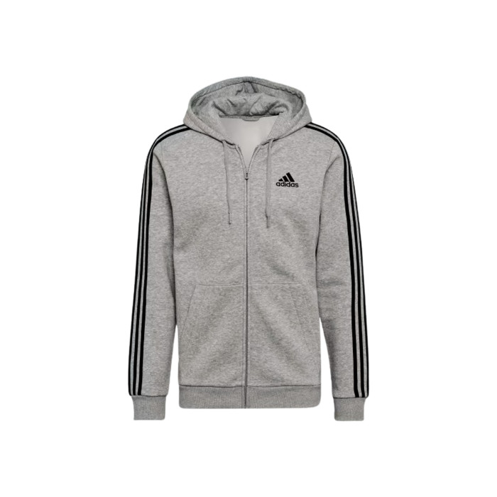 Adidas Essential Fleece 3S Full-Zip Hoodie Grey US S