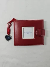 Things Remembered Red Leather Mini Pocket Photo Album Holds 16 photos 2.5x3"