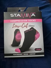 Stamina Compression Socks Womens Low Cut Edition 2 Pairs L/XL