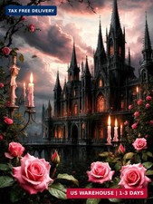 HHMATITS Diamond Art Kits for Adults, 5D Castle Diamond Painting Kits for Beginn