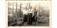 1940s Family Garden Portrait Photograph Scalloped Edges Americana Aesthetic