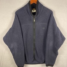 Vintage REI Fleece Sweater Mens XL Blue Deep Pile Full Zip Pockets USA Made
