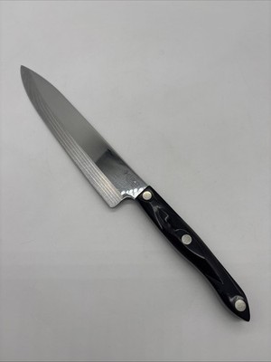 Vintage Cutco 1725KG 9 1/4'' French Chef Knife Dark Brown Orange Marbled Handle