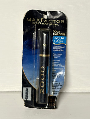 Vintage Max Factor 2000 Calorie Aqua Lash Waterproof Mascara Rich Black NOS Ree
