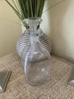 Blenko Pinched Decanter With Stopper, Smooth Clear Glass