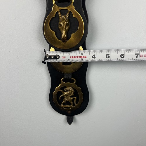 Ethan Allen Vintage horse brass Medallions With Leather Straps Made In England - Picture 15 of 15