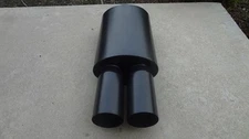 BMW E39 E38 E46 E90 E64 Dual 3" Tip Black Performance M3 M5 M6 Style Muffler.