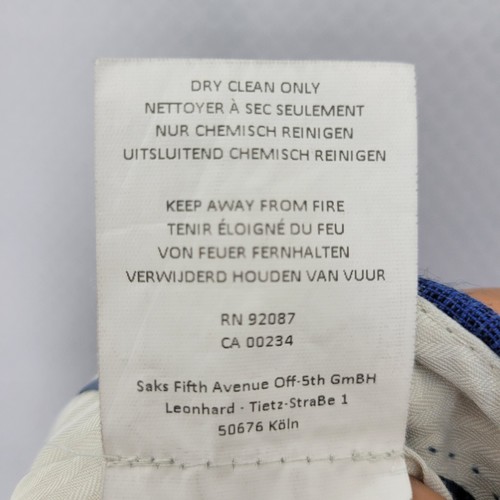 Saks Fifth Avenue Men's 2PC Suit Blue Checked Wool Trim Fit 42R / 33x31 - Picture 5 of 23