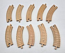 Wooden Train Track Toy Pieces Lot of 10 Double Sided
