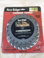 Acu-Edge Carbine Tipped Saw Blade 3 pack 7- 7 1/4" (2) 24 Tooth (1) 16 Tooth New