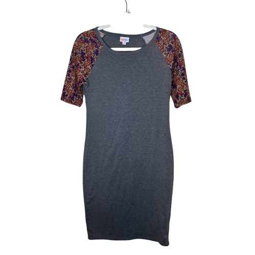 Lularoe Julia Dress S Grey Stretch Multicolor Short Sleeve Dress Size Small - Picture 6 of 8