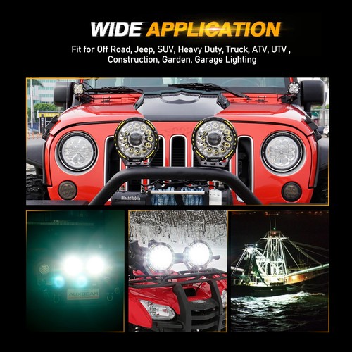 AUXBEAM 7" PULGADAS Redondo LED Cápsulas de Conducción Barra de Luz DRL Lámpara de Punto de Trabajo SUV Offroad - Imagen 10 de 12