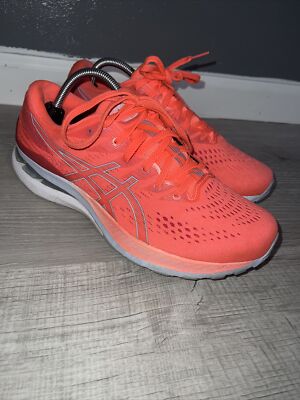 Asics Gel-Kayano 28 Coral Pink White Women Sz 10.5 WIDE
