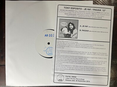 italo-disco 12  TONY ESPOSITO Je-Na TEST PRESS Ltd Archeo Recordings AR003 NM