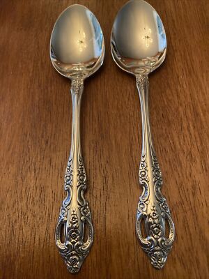 Set of 2 SSS by Oneida Pembrooke Renoir Serving Spoon Stainless Steel USA 8 3/8''