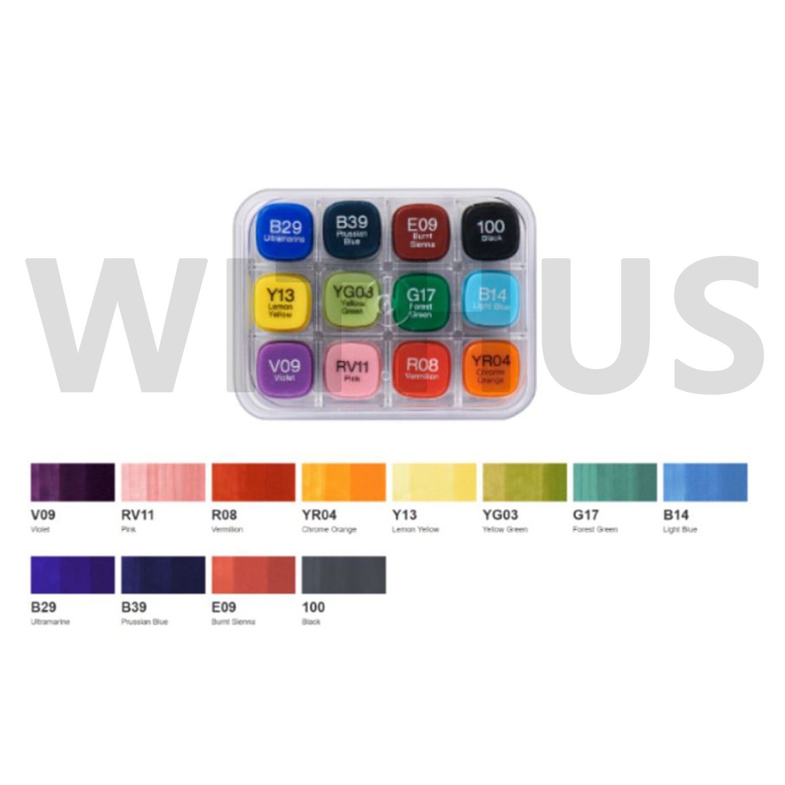 Copic Twin Markers 12 Piece Basic Set - Premium Artist Markers Anime Comic Manga