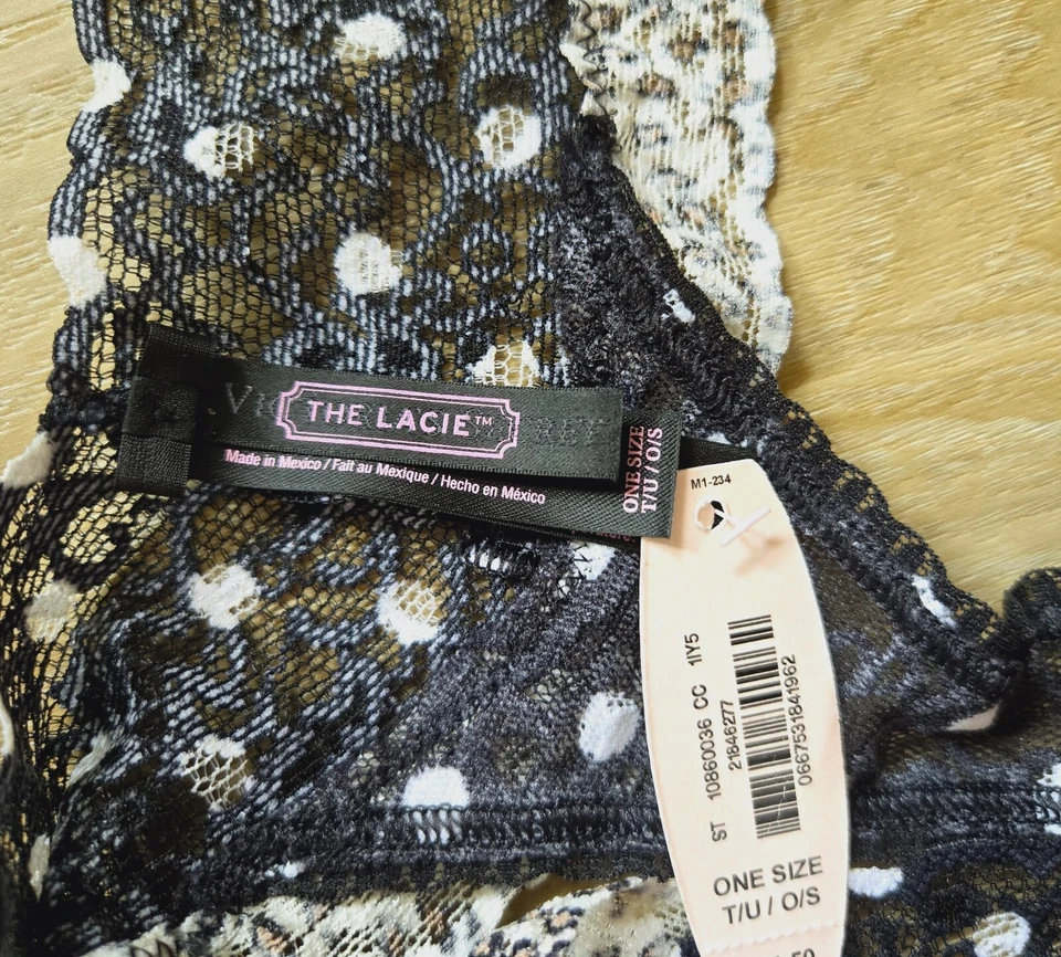 Новый с Ярлыками винтажный Victoria's Secret Lacie в горошек оборки кружева стринги трусики O/S - Изображение 3 из 3