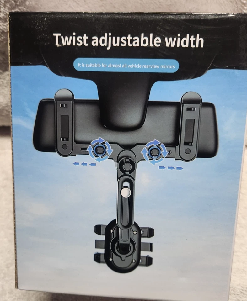 Rearview Mirror Phone Holder for Car,360°Rotatable and Retractable Multifunct... - Image 2 of 4