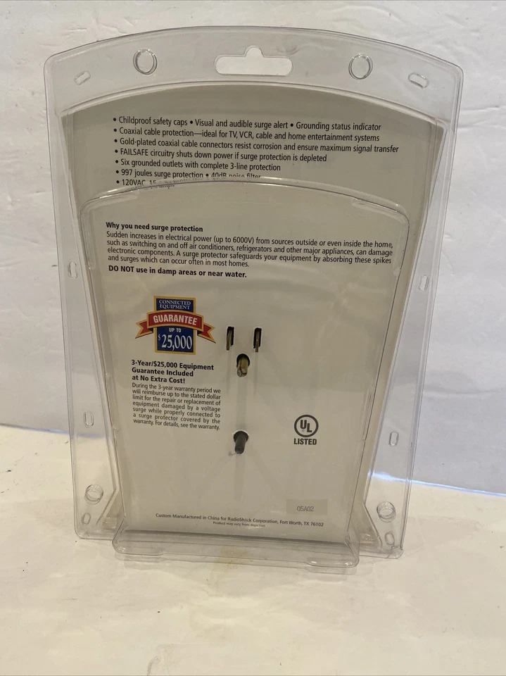 Radio Shack Surge Protector SINGLE OUTLET 61-2431 997Joules Home Entertainment - Image 3 of 4