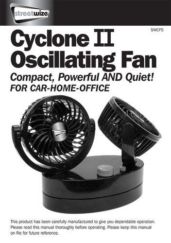 Cyclone 2 12v powerful oscillating twin fan CARAVAN CAMPER VAN MOTORHOME CAMPING - Picture 3 of 4