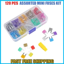 120Pcs Mini Blade Fuse Assortment Kit Fuses Assorted Set Auto Car Motorcycle SUV
