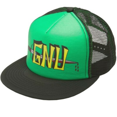 GNU surf skateboard snowboard HOWELL green TRUCKER SNAPBACK HAT BALLCAP  New