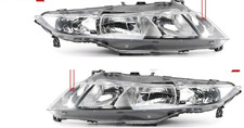 HEADLIGHTS HONDA CIVIC MK8 2006-2012 BLACK SURROUND HEADLAMPS PAIR LEFT   RIGHT
