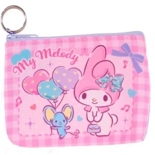 My Melody Purse Change Coin Cash Pouch Card Holder Wallet Bag Case w/ Keychain