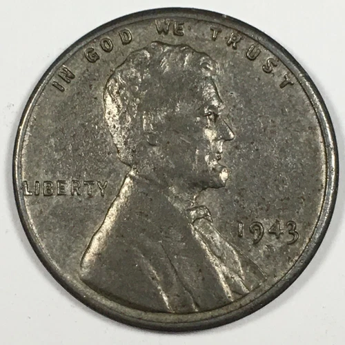 1943-D Lincoln Wheat "Steel" Cent Penny - Fine (F) KM#132a - WC43DF
