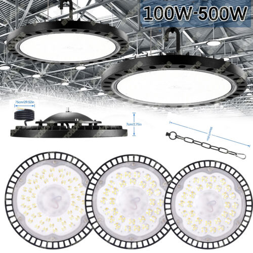 100-500W UFO LED Hallenbeleuchtung Industrielampe Hallenstrahler Hallenleuchten - Afbeelding 1 van 33