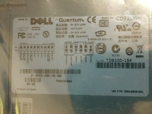 DELL 0DF675 Quantum CD72LWH DAT72 36/72GB SCSI LVD int. Tape Drive TD6100-154 - Picture 2 of 5